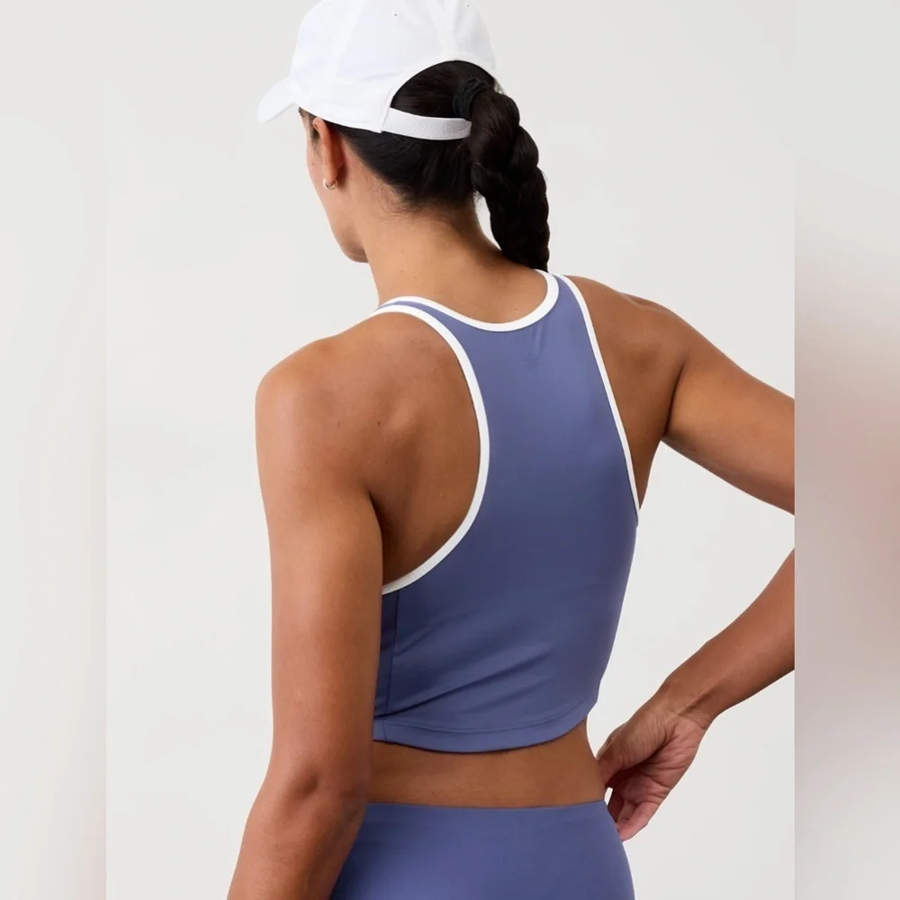 NWT Athleta 2 piece set Seabreeze Crop Bikini Dusk Top A-C & Hipster Bottom Sz S
